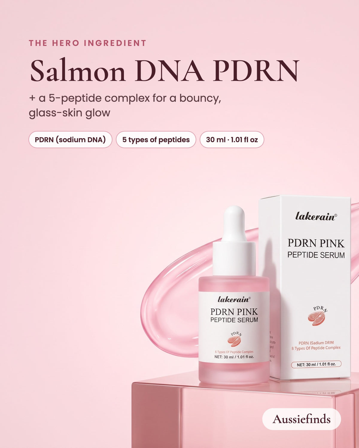 Salmon DNA PDRN plus 5-peptide complex, 30 ml