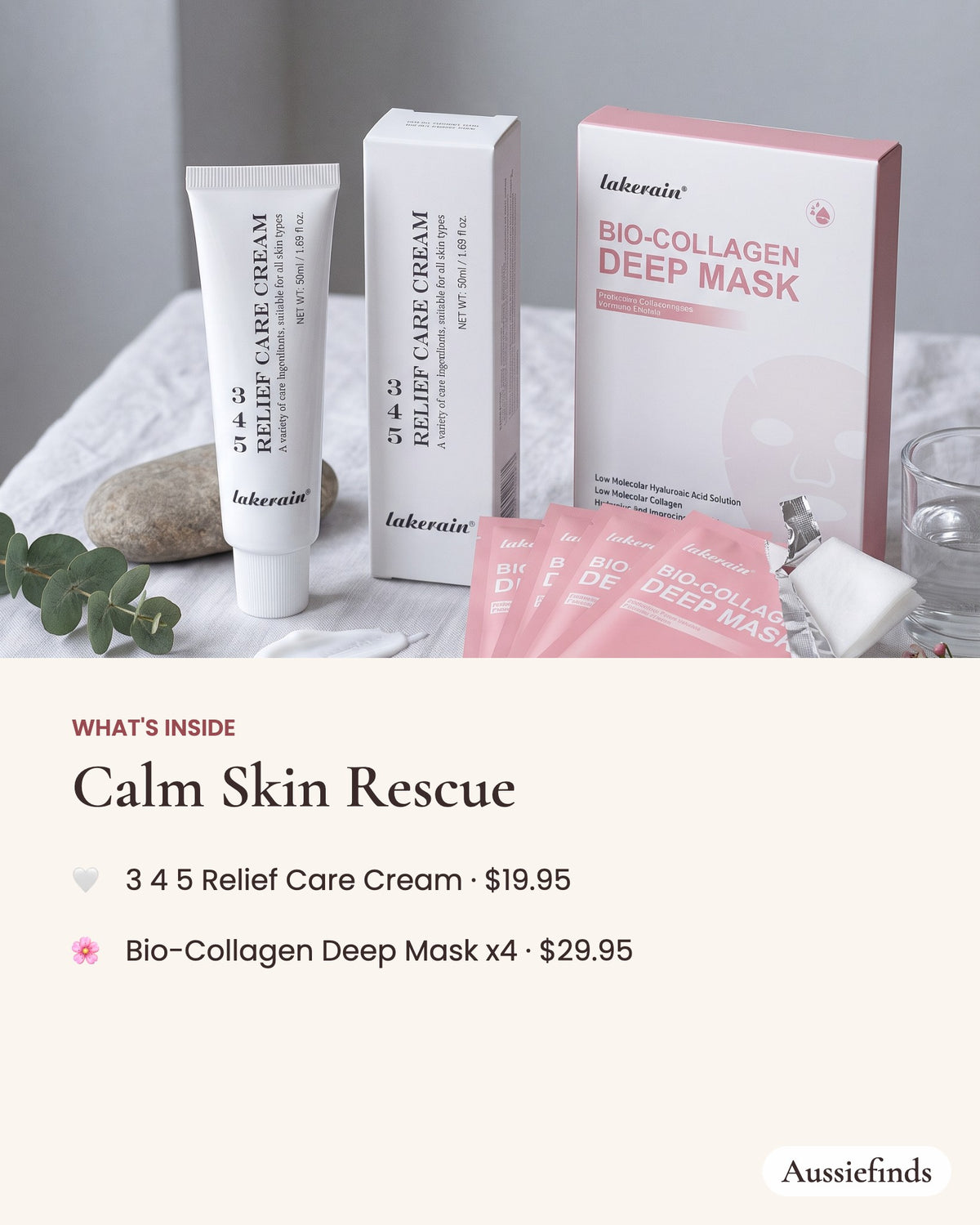 What's inside the Calm Skin Rescue set