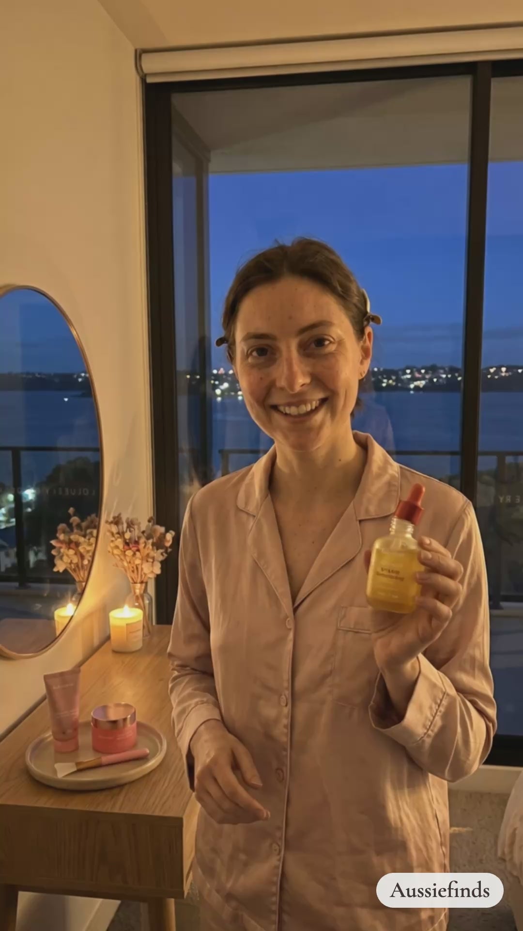 Night skincare routine with the Glass Skin Gift Set: vitamin serum then collagen jelly cream